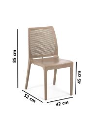 Omnipazar SY-2509 Plastik İcon Bahçe Koltuk Sandalye 4'lü Set Bej