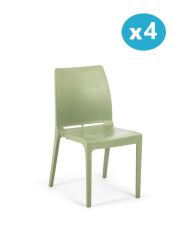Omnipazar SY-2506 Plastik Eve Bahçe Koltuk Sandalye 4'lü Set YEŞİL