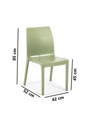 Omnipazar SY-2506 Plastik Eve Bahçe Koltuk Sandalye 4'lü Set YEŞİL