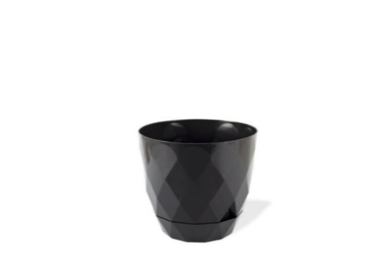 Omnipazar KRS-454 Yakamoz Tabaklı Plastik Saksı Takımı 4.8 Litre No 4 Antrasit (116)