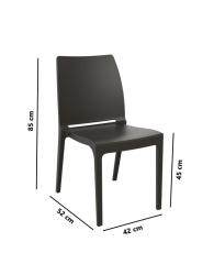 Omnipazar SY-2506 Plastik Eve Bahçe Koltuk Sandalye 4'lü Set Kahverengi