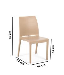 Omnipazar SY-2506 Plastik Eve Bahçe Koltuk Sandalye 4'lü Set Bej