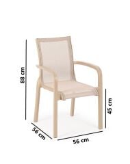 Omnipazar SY-2528 Plastik Fileli Bahçe Koltuk Sandalye 4'lü Set