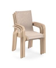 Omnipazar SY-2528 Plastik Fileli Bahçe Koltuk Sandalye 4'lü Set