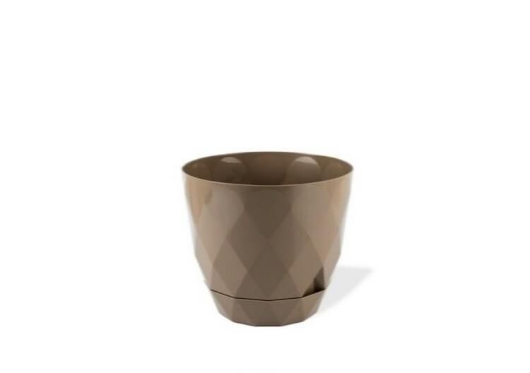 Omnipazar KRS-455 Yakamoz Tabaklı Plastik Saksı Takımı 9.2 Litre No 5 Kahverengi