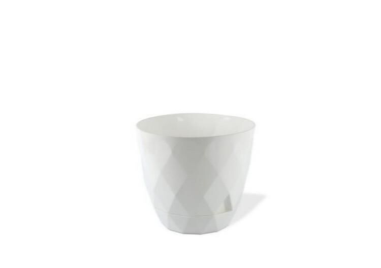 Omnipazar KRS-455 Yakamoz Tabaklı Plastik Saksı Takımı 9.2 Litre No 5 Beyaz