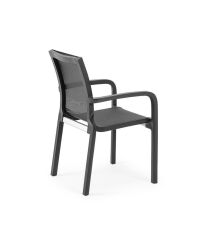 Omnipazar SY-2528 Plastik Fileli Bahçe Koltuk Sandalye 4'lü Set Siyah