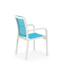 Omnipazar SY-2528 Plastik Fileli Bahçe Koltuk Sandalye 4'lü Set Turkuaz