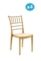 Omnipazar SY-2525 Estate Plastik Modern Bahçe Düğün Sandalye 4'lü Set