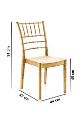 Omnipazar SY-2525 Estate Plastik Modern Bahçe Düğün Sandalye 4'lü Set