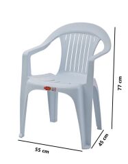 Omnipazar SY-2510 Plastik Bahçe Koltuk Sandalye 4'lü Set Beyaz