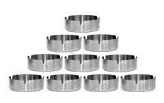 Omnisoft Küçük Boy 3x8 cm Yuvarlak Küllük Paslanmaz Çelik 10 Adet