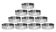 Omnisoft Büyük Boy 3x10 cm Yuvarlak Küllük Paslanmaz Çelik Küllük 10 Adet