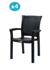 Omnipazar SY-2515 Elite Plastik Bahçe Koltuk Sandalye 4'lü Set