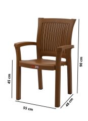 Omnipazar SY-2515 Elite Plastik Bahçe Koltuk Sandalye 4'lü Set Kahverengi