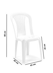 Omnipazar SY-2520 Manolya Plastik Bahçe Sandalye Beyaz 4'lü Set Beyaz