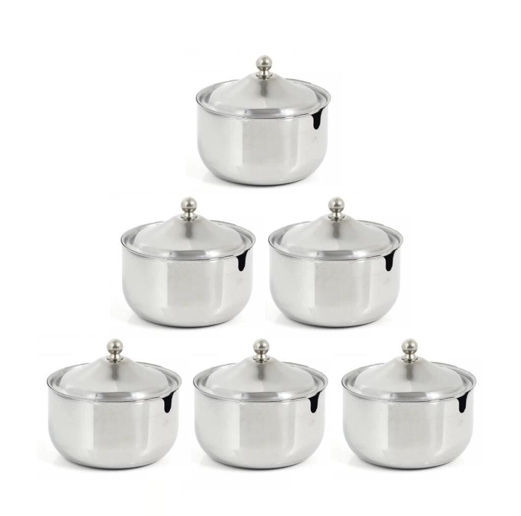 Omnisoft Tezel Paslanmaz Çelik Kapaklı Baharatlık Biberlik 6 Adet