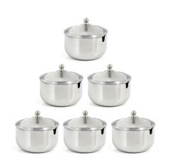 Omnisoft Tezel Paslanmaz Çelik Kapaklı Baharatlık Biberlik 6 Adet