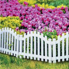 Omnipazar IRK-SB100 Sümbül Plastik Bahçe Dekorasyon Çiti 4'lü Set Beyaz