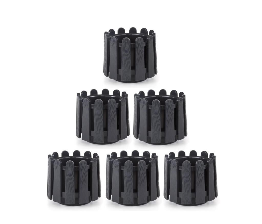 Omnipazar SO-İS02 İstanbul Dekoratif Yuvarlak Saksı 2,6 lt Antrasit 6 Adet