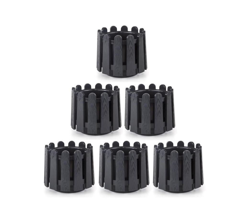 Omnipazar SO-İS02 İstanbul Dekoratif Yuvarlak Saksı 2,6 lt Antrasit 6 Adet