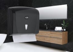Vialli K20B Z Katlı Kağıt Havlu Dispenseri 200'lü Siyah