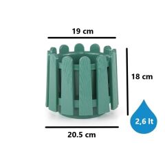 Omnipazar SO-İS02 İstanbul Dekoratif Yuvarlak Saksı 2,6 lt Yeşil 6 Adet