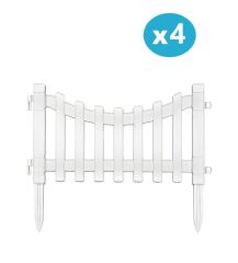 Omnipazar IRK-SB105 Sarmaşık Plastik Bahçe Dekorasyon Çiti 4'lü Set Beyaz