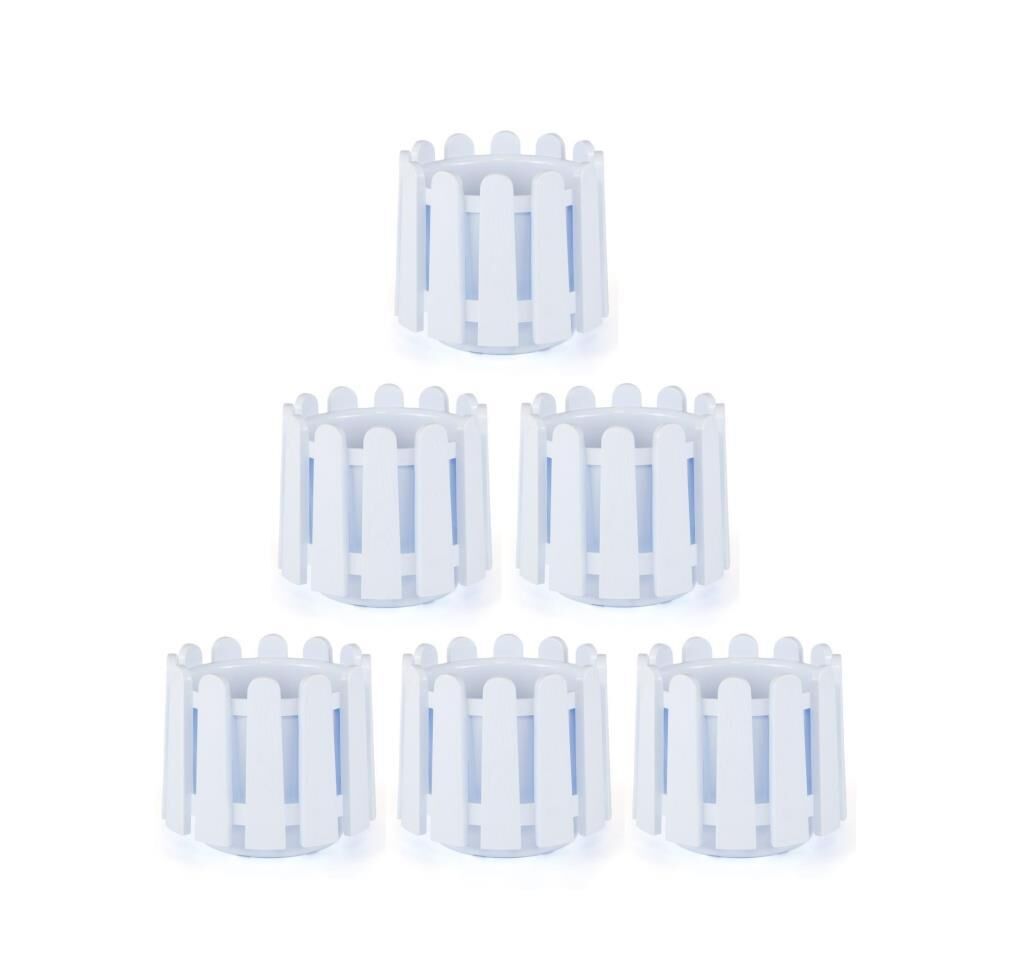 Omnipazar SO-İS02 İstanbul Dekoratif Yuvarlak Saksı 2,6 lt Kirli Beyaz 6 Adet