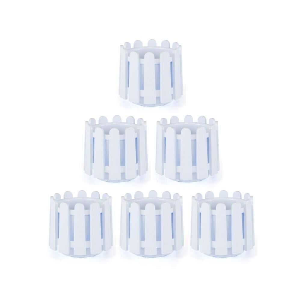 Omnipazar SO-İS02 İstanbul Dekoratif Yuvarlak Saksı 2,6 lt Kirli Beyaz 6 Adet