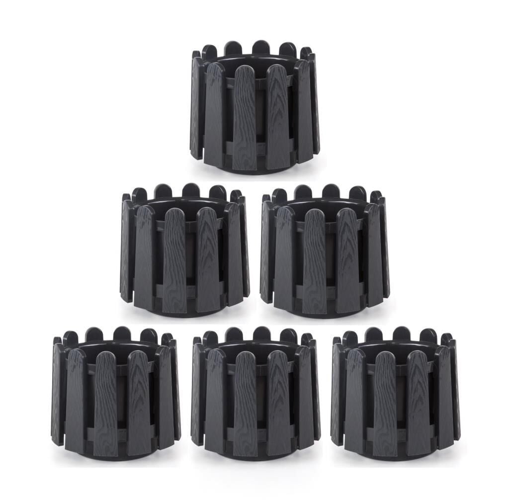 Omnipazar SO-İS03 İstanbul Dekoratif Yuvarlak Saksı 6,6 lt Antrasit 6 Adet