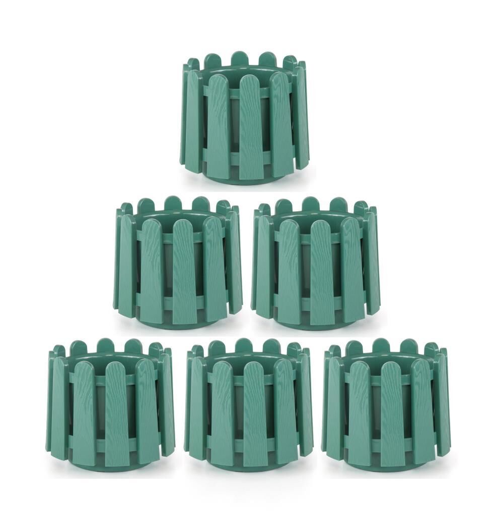 Omnipazar SO-İS03 İstanbul Dekoratif Yuvarlak Saksı 6,6 lt Yeşil 6 Adet