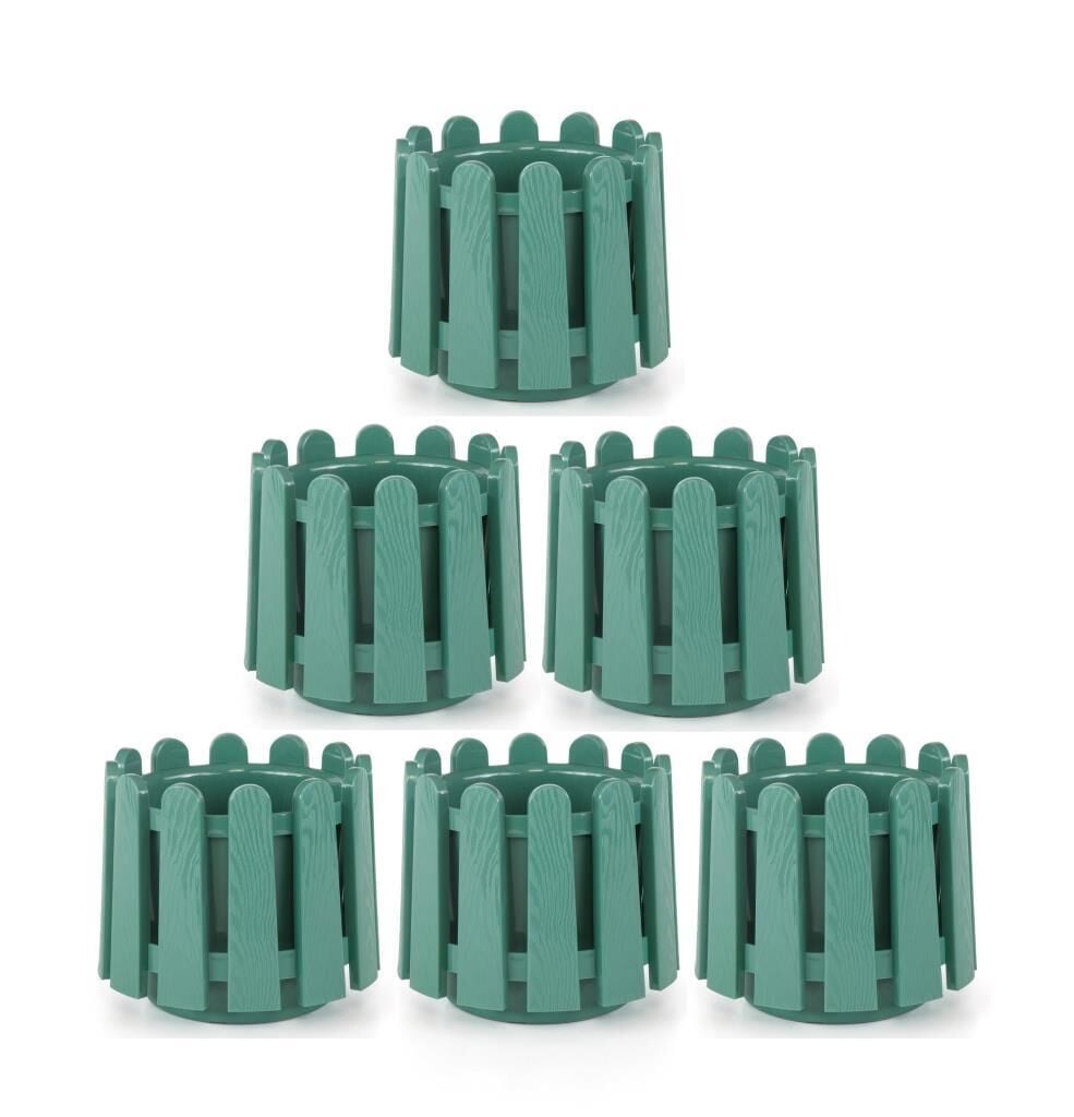 Omnipazar SO-İS03 İstanbul Dekoratif Yuvarlak Saksı 6,6 lt Yeşil 6 Adet