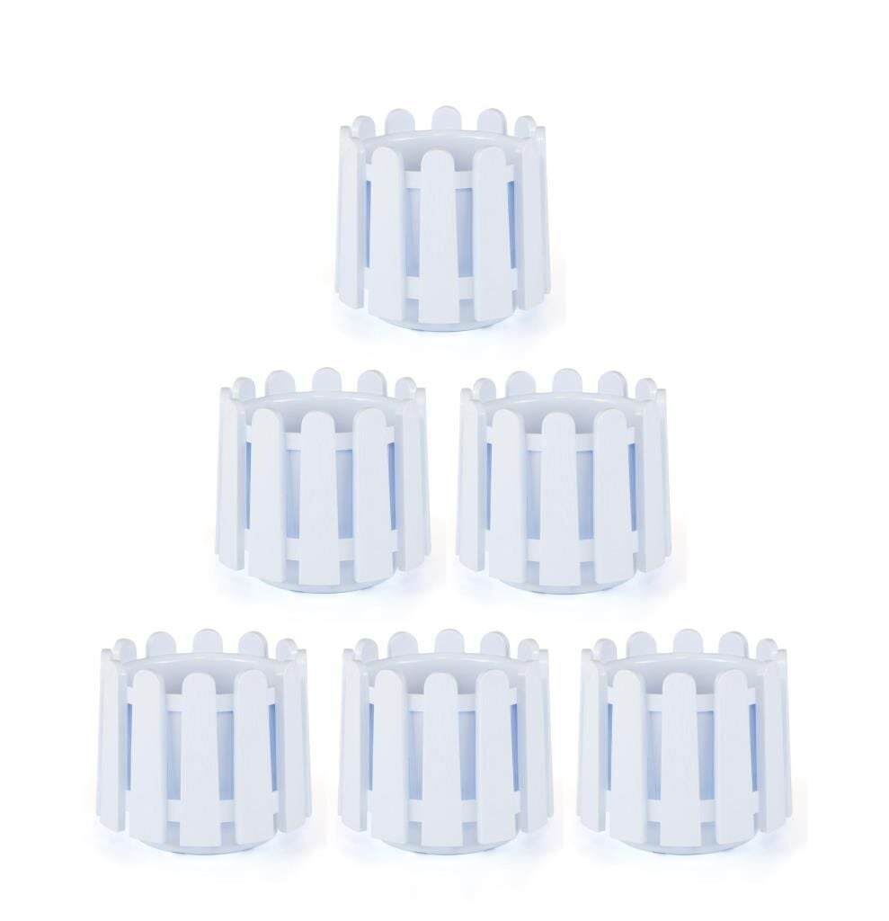 Omnipazar SO-İS03 İstanbul Dekoratif Yuvarlak Saksı 6,6 lt Kirli Beyaz 6 Adet