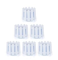 Omnipazar SO-İS03 İstanbul Dekoratif Yuvarlak Saksı 6,6 lt Kirli Beyaz 6 Adet