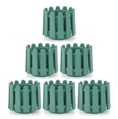 Omnipazar SO-İS04 İstanbul Dekoratif Yuvarlak Saksı 14,1 lt Yeşil 6 Adet