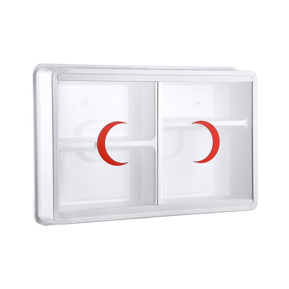 Omnipazar CLK-158 Plastik Küçük İlk Yardım Ecza Dolabı 4 Bölmeli Beyaz