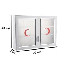 Omnipazar CLK-846 PVC İlk Yardım Ecza Dolabı 2 Kapaklı Beyaz