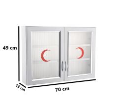 Omnipazar CLK-846 PVC İlk Yardım Ecza Dolabı 2 Kapaklı Beyaz