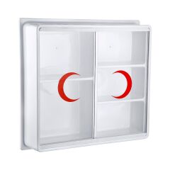 Omnipazar CLK-157 Plastik Büyük İlk Yardım Ecza Dolabı 5 Bölmeli Beyaz