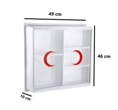 Omnipazar CLK-157 Plastik Büyük İlk Yardım Ecza Dolabı 5 Bölmeli Beyaz