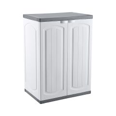 Omnipazar CLK-805 Plastik 2 Kapaklı Çok Amaçlı Banyo Dolabı Demonte Beyaz