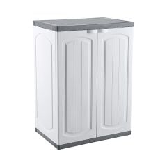 Omnipazar CLK-805 Plastik 2 Kapaklı Çok Amaçlı Banyo Dolabı Demonte Beyaz
