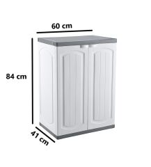 Omnipazar CLK-805 Plastik 2 Kapaklı Çok Amaçlı Banyo Dolabı Demonte Beyaz