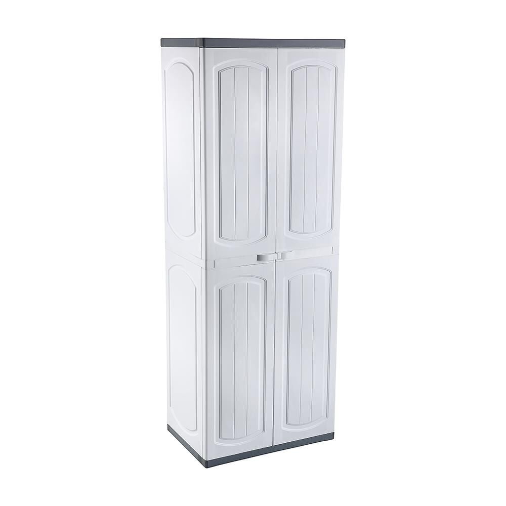 Omnipazar CLK-804 Plastik 4 Kapaklı Çok Amaçlı Banyo Dolabı Demonte Beyaz