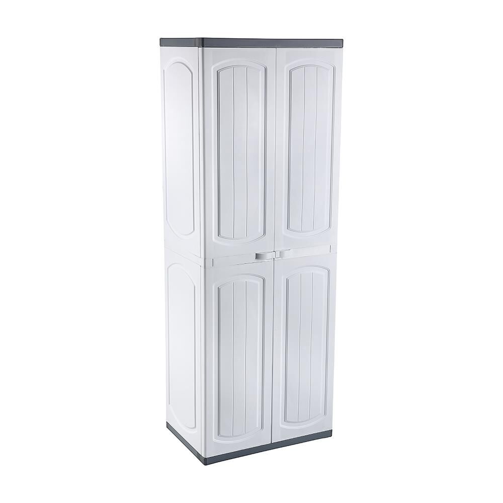 Omnipazar CLK-804 Plastik 4 Kapaklı Çok Amaçlı Banyo Dolabı Demonte Beyaz