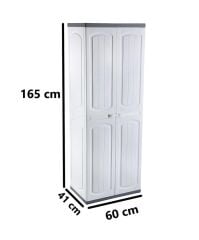 Omnipazar CLK-804 Plastik 4 Kapaklı Çok Amaçlı Banyo Dolabı Demonte Beyaz