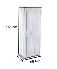 Omnipazar CLK-804 Plastik 4 Kapaklı Çok Amaçlı Banyo Dolabı Demonte Beyaz