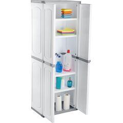 Omnipazar CLK-804 Plastik 4 Kapaklı Çok Amaçlı Banyo Dolabı Demonte Beyaz