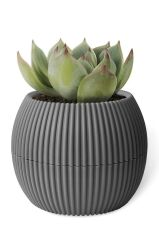 Omnipazar KRS-364 Dekoratif Plastik Mercan Saksı 1.2 Litre No 4 Antrasit (116)